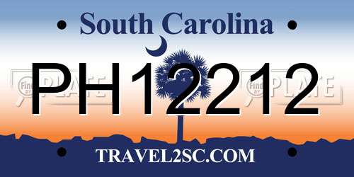 PH12212 South Carolina License Plate