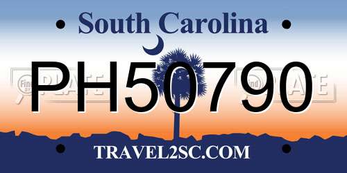 PH50790 South Carolina License Plate