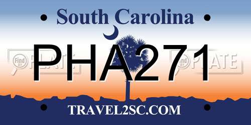 PHA271 South Carolina License Plate