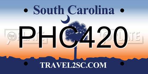 PHC420 South Carolina License Plate