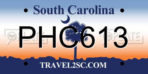 PHC613 South Carolina License Plate