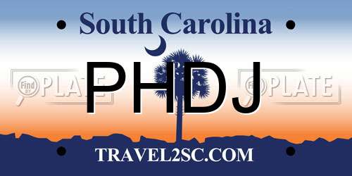 PHDJ South Carolina License Plate