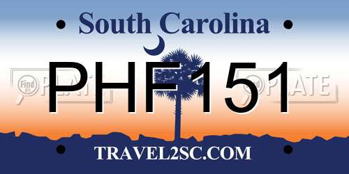 PHF151 South Carolina License Plate