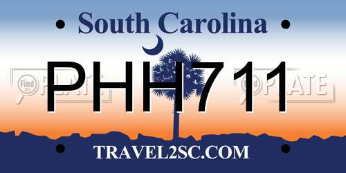 PHH711 South Carolina License Plate