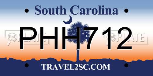 PHH712 South Carolina License Plate