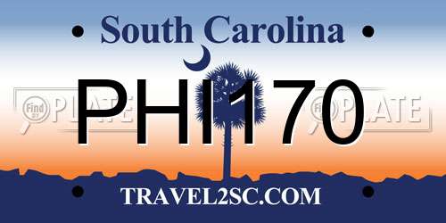 PHI170 South Carolina License Plate