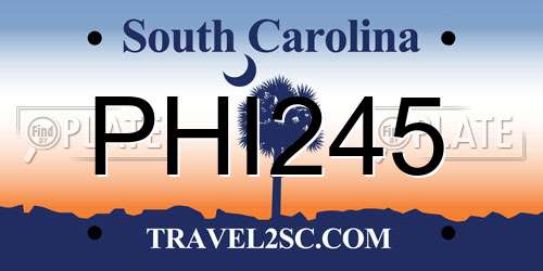PHI245 South Carolina License Plate