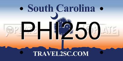 PHI250 South Carolina License Plate