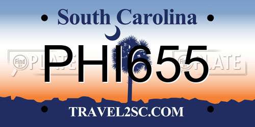PHI655 South Carolina License Plate