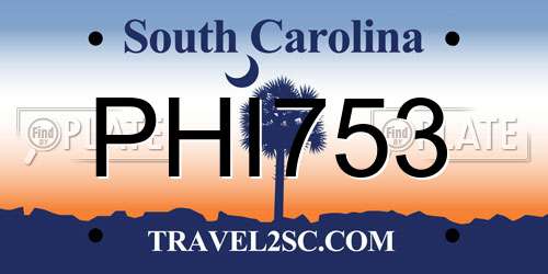 PHI753 South Carolina License Plate