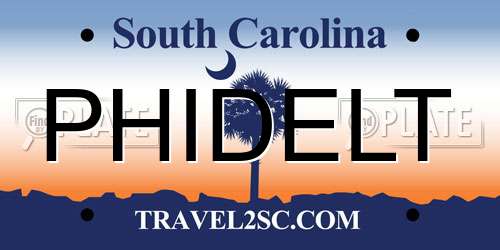PHIDELT South Carolina License Plate