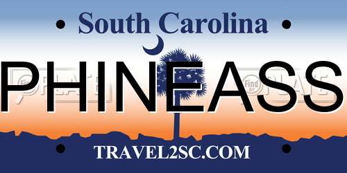 PHINEASS South Carolina License Plate