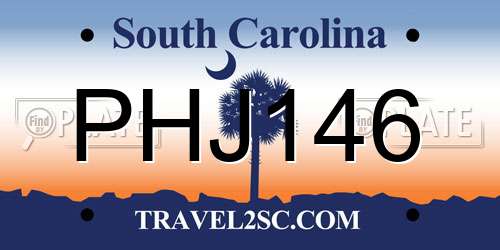 PHJ146 South Carolina License Plate