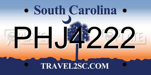 PHJ4222 South Carolina License Plate