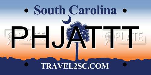 PHJATTT South Carolina License Plate