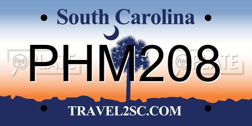 PHM208 South Carolina License Plate