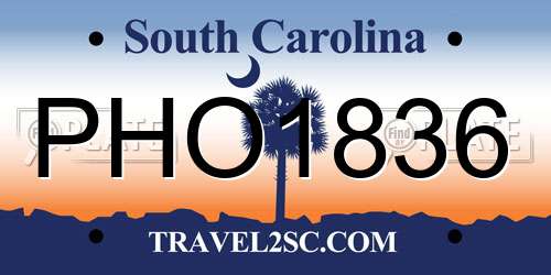 PHO1836 South Carolina License Plate