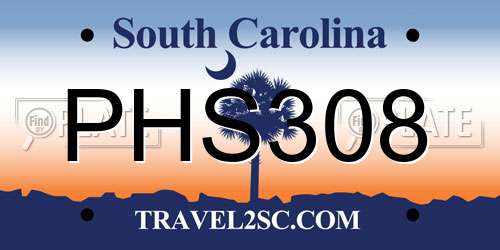 PHS308 South Carolina License Plate