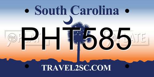 PHT585 South Carolina License Plate