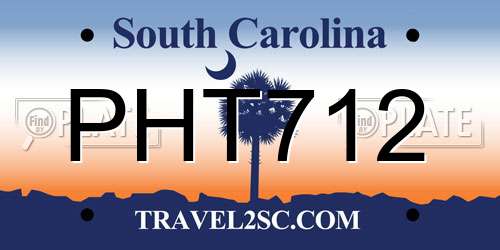PHT712 South Carolina License Plate