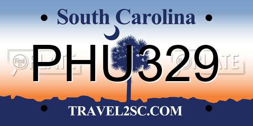 PHU329 South Carolina License Plate