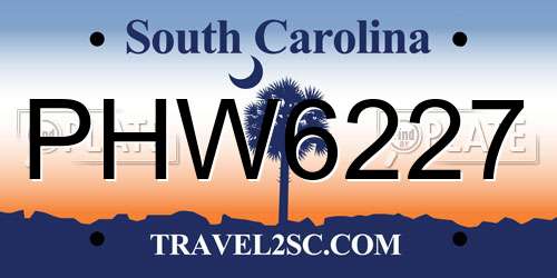 PHW6227 South Carolina License Plate