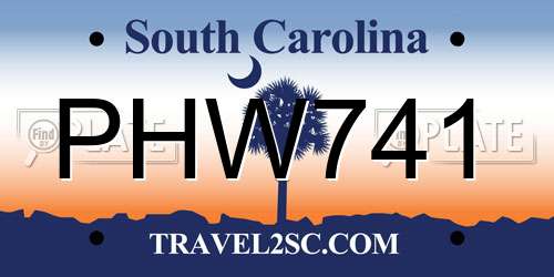 PHW741 South Carolina License Plate