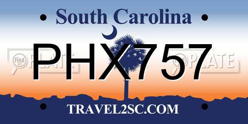 PHX757 South Carolina License Plate