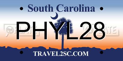 PHYL28 South Carolina License Plate