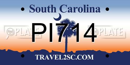 PI714 South Carolina License Plate