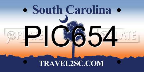 PIC654 South Carolina License Plate