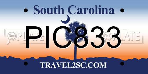 PIC833 South Carolina License Plate