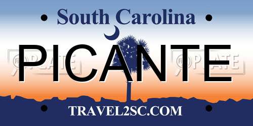 PICANTE South Carolina License Plate