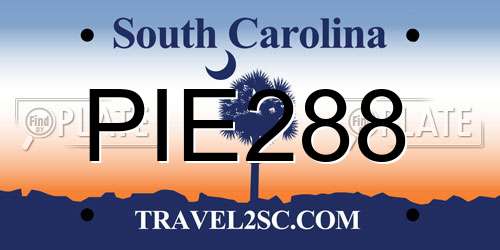 PIE288 South Carolina License Plate