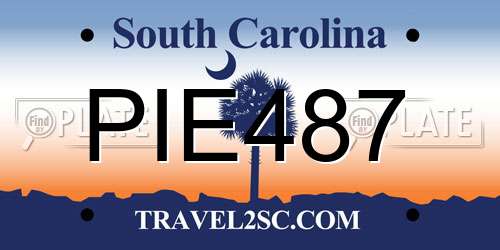 PIE487 South Carolina License Plate