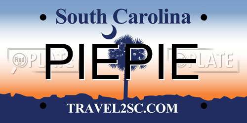 PIEPIE South Carolina License Plate
