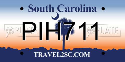 PIH711 South Carolina License Plate