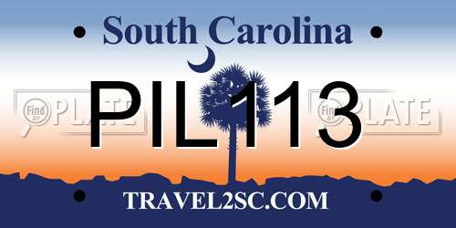 PIL113 South Carolina License Plate