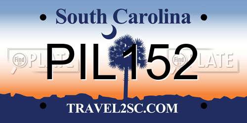 PIL152 South Carolina License Plate