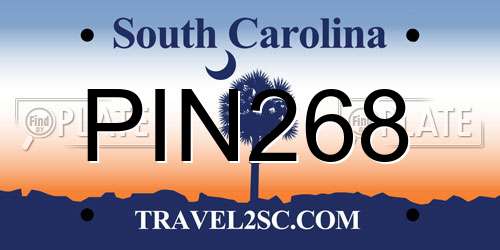 PIN268 South Carolina License Plate