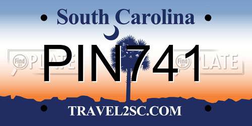 PIN741 South Carolina License Plate