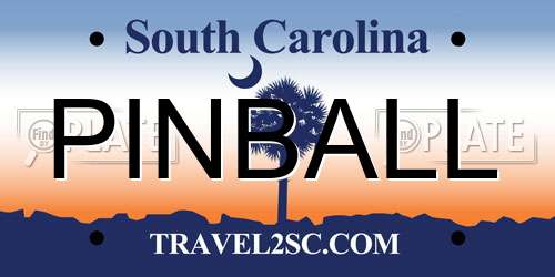 PINBALL South Carolina License Plate