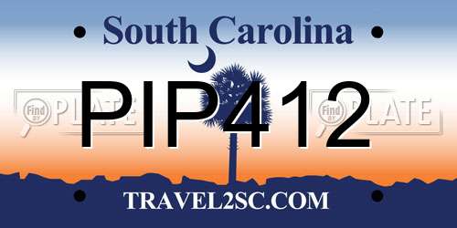 PIP412 South Carolina License Plate