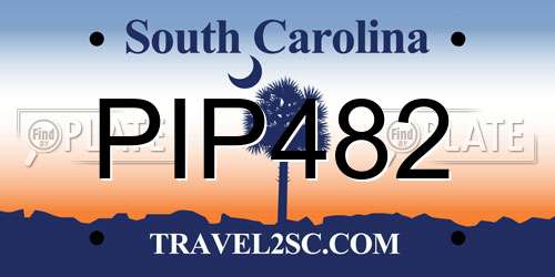 PIP482 South Carolina License Plate