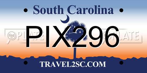 PIX296 South Carolina License Plate