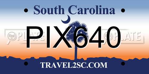 PIX640 South Carolina License Plate