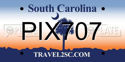 PIX707 South Carolina License Plate
