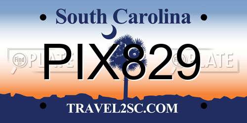 PIX829 South Carolina License Plate