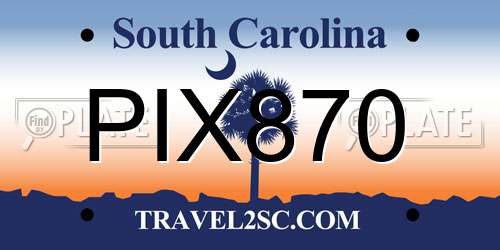 PIX870 South Carolina License Plate