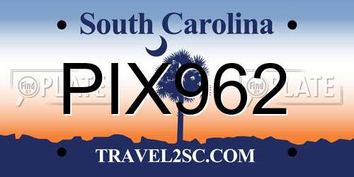 PIX962 South Carolina License Plate